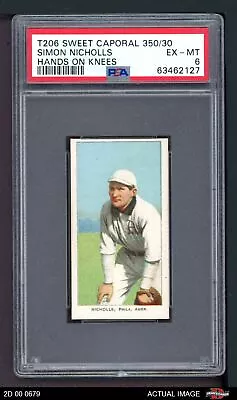 1909 T206 Simon Nicholls Hands On Knees Athletics VARIATION PSA 6 - EX/MT • $1510