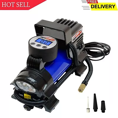 [NEW] EPAuto 12V DC Portable Air Compressor Pump Digital Tire Inflator Blue • $43.97