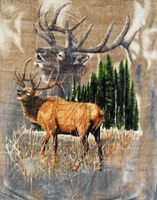 ELK CALLS FULL / QUEEN SIZE SOFT Warm Heavy Weight Bedroom Bed BLANKET 79 X 95  • $69.95