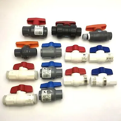 Lot Of 1/2  Assorted PVC CPVC Female Threaded In-Line Ball Valves 1/4 Turn • $52