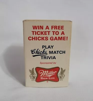 Vintage Miller High Life Beer Memphis Chicks Matchbox Advertising Matchbook • $19.99