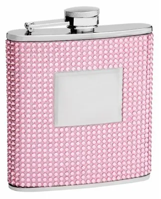 6 Oz Pink Crystal Flask For Women - Personalized For FREE • $19.95