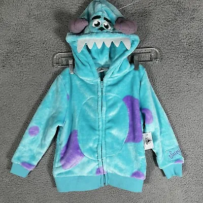 Disney Parks Sully Monsters Inc Kids Zip Plush Sweatshirt Hoodie Size XS New! • $28.75