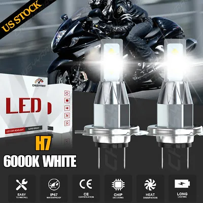 $19.98 • Buy H7 For Can-Am Spyder GS 990 SE5 SM5 2008 LED Headlight Bulbs White 6000K Lights