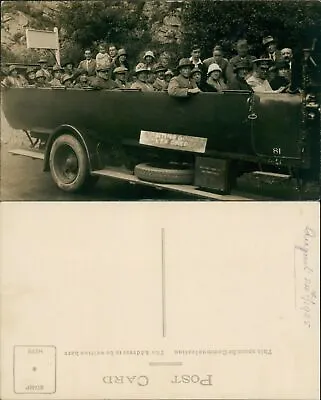Cheddar Caves Visiting Coach Charabanc August 1925 RP Real Photo  • £9.85
