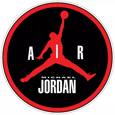 Michael Jordan NBA Basketball Legend Air Jump Vinyl Sticker Decal Bumper Car Red • $7.49