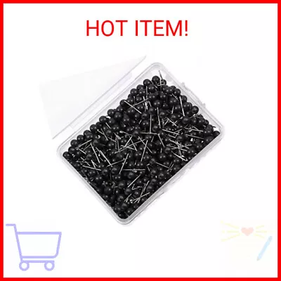 500 Pack Map Push Pins 1/8 Inch Black Map Tacks Small Round Head Push Pins Map T • $12.58