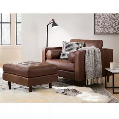 Italian Aniline Leather Ottoman FREE WORLWIDE SHIPPING !! • $3076.80