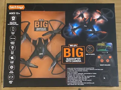 Tech Toyz Big Quad 2.4GHz Wireless Rechargeable Helicopter LED Lights Air Drone • $39.99