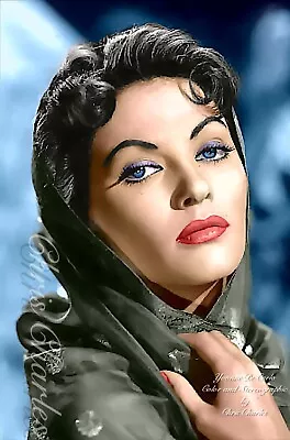 YVONNE DE CARLO By Chris Charles  A3 ART PRINT COLORIZATION PHOTO PRINT • £17