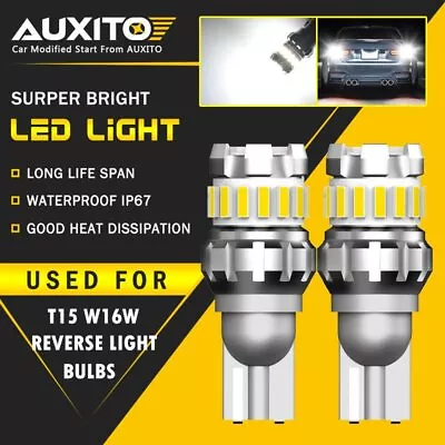 2x AUXITO T15 921 955 W16W Canbus LED Back Up Reverse Light Bulb 6500K 2400LM UK • $11.18