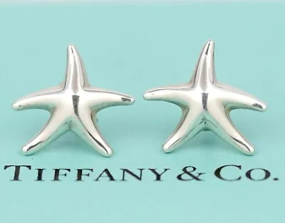 Tiffany & Co. Starfish Stud Earrings Silver 925 Peretti Auth W/Box G1124 • $275