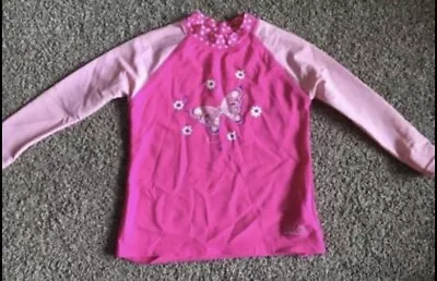 Girls Age 1-2 Pink Swim Top Rash Vest From Zoggs • £2.50