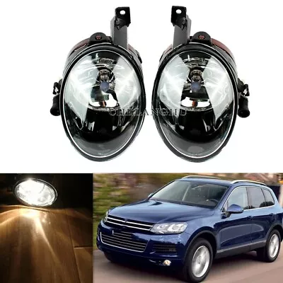 Pair For VW Touareg 2011 2012 2013 2014 Front Fog Lamp Light With Halogen Bulbs • $48.99