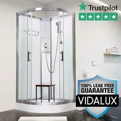 Electric Shower Cabin Cubicle Pod Vidalux Pure E 900 X 900 White Leak Free • £799
