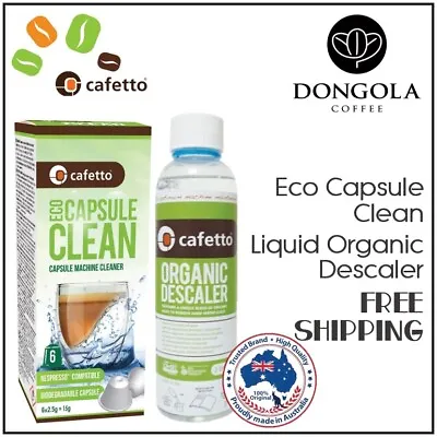 $32.95 • Buy DELONGHI ECO CAPSULE CLEAN Coffee Machine Cleaner + DESCALER Eco Organic CAFETTO