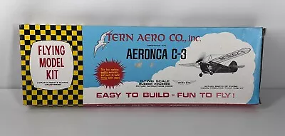 Vintage Tern Aero Co Inc. Aeronca C-3 Flying Plane Model Kit #112 Balsa Built • $22.99