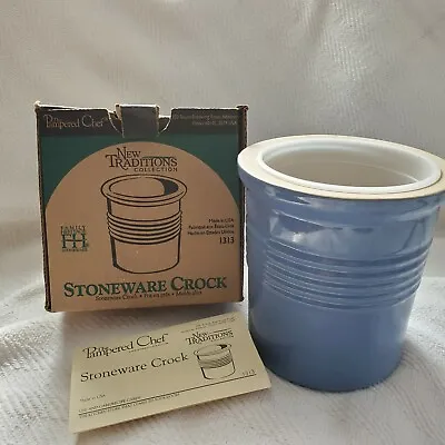 £31.10 • Buy PAMPERED CHEF NEW TRADITIONS, FAMILY HERITAGE STONEWARE CROCK Blue (NIB)