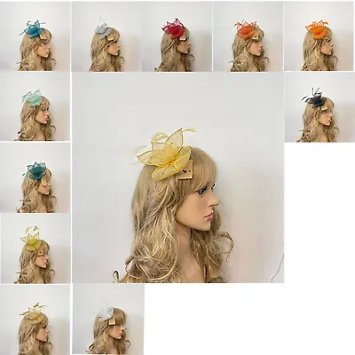 £12.59 • Buy Ladies Gorgeous Feather Bow Style Fascinators With Clip Or Headband F0012