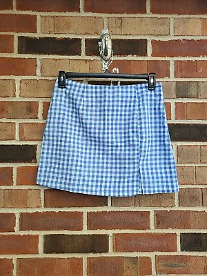Zaful Mini Skirt Blue White Plaid Size 6  • $15.40