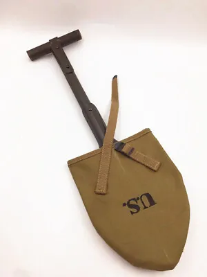 WW2 US AIRBORNE M1910 T-HANDLE SHOVEL Length 49cm WITH COVER(Short Style) • $49.99