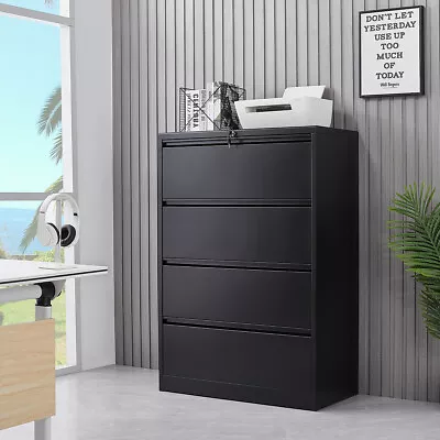 $300.99 • Buy Metal Lateral File Cabinet Storage Filing Organizer Lockable With 2/3/4 Drawers