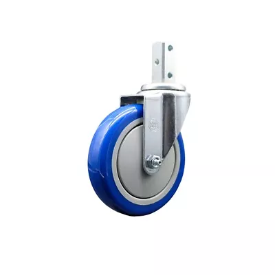 5 Inch Blue Polyurethane Wheel Swivel 3/4 Inch Square Stem Caster SCC • $23.07