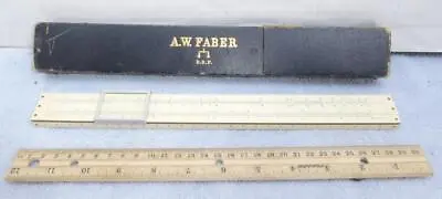 Vintage A W Faber Castell Slide Rule Ruler No 360 Boxed Bavaria D.R.P. !! • $26.95