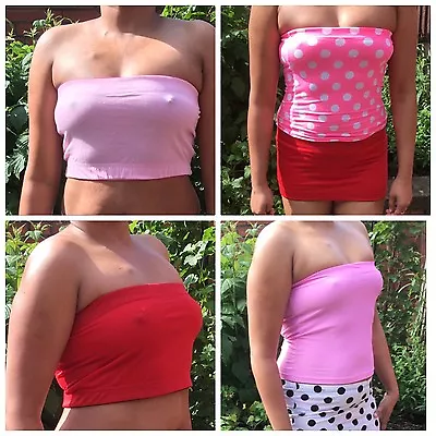 Bra Top Boob Tube Girl Bandeau Crop Vest Top Strapless Seamless Stretch Bralette • £10.76