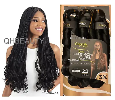 £12.98 • Buy CHERISH SYNTHETIC CURLY SPIRAL HAIR EXTENSION BRAID - 3 X SPIRAL FRENCH CURL 22