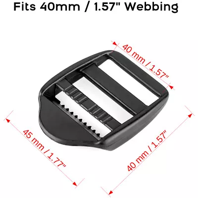 Black Plastic Ladderlock Rucksack Sliders Buckles For 40mm / 1.57″ Webbing Strap • £2.59