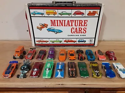 1966 Mattel MINIATURE CARS Carry Case With 20 Hot Wheels Cars 2000s Pre-Owned • $55