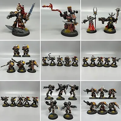 Chaos Space Marine Black Legion Army Bundle Warhammer 40000 Painted Abaddon 40k • $963.56