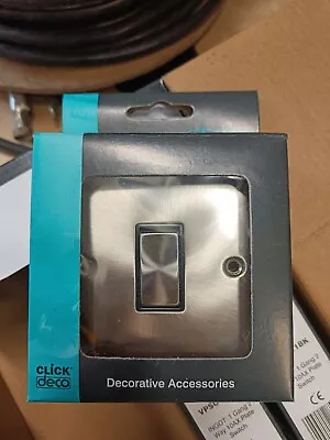 £5 • Buy One Gang Light Switch Satin Chrome Click Deco
