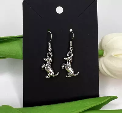 Handmade Dachshund Dog Pet Best Friend Charm Earrings Costume Jewelry Silver • $6.95