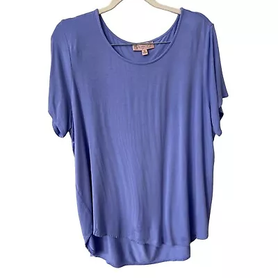Philosophy Republic Clothing Short Sleeve T-Shirt Women 2X Plus Tunic Tee Purple • $13.49
