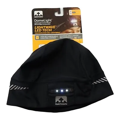 £9.99 • Buy Nathan DomeLight Lightwave LED Light Safety Running Beanie Hat - Black / L/XL