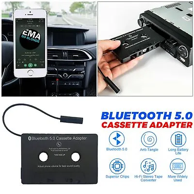 Bluetooth 5.0 Car Audio Stereo Sound Cassette Tape Adapter MP3 Hand-Free Aux O9c • $11.39