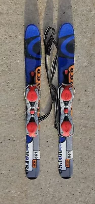 SALOMON Mini Verse SNOWBLADES SHORT MINI Trick Downhill Blue SKIS ~ 90 Cm • $99