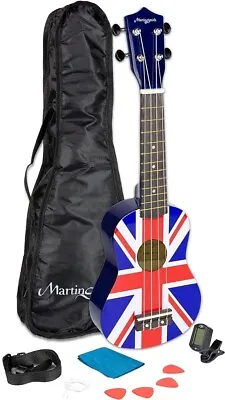 Martin Smith Union Jack Ukulele Kit With Electric Tuner Gig Bag Strap + More • £19.99