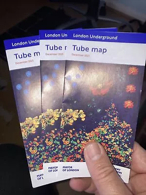 The Newest 3 X PACK TFL London Underground Tube Map December 2023 - NEW • £0.99