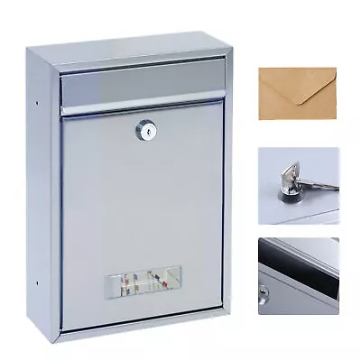 Wall Mount Mailbox Security Lockable Mail Box Door Newspaper Letter Drop Box • $31.02