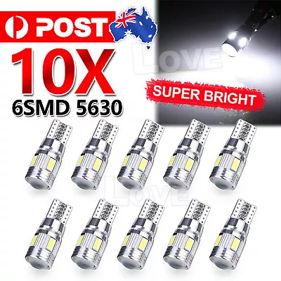 White T10 LED 6SMD W5W 5630/168/194 12V Car Wedge Dash Canbus Parking Side Light • $7.95