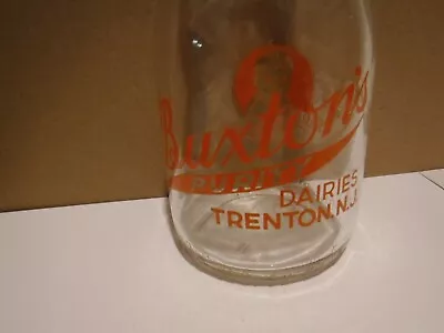1 Pint Buxton Purity Dairies Milk Bottle Trenton NJ • $13