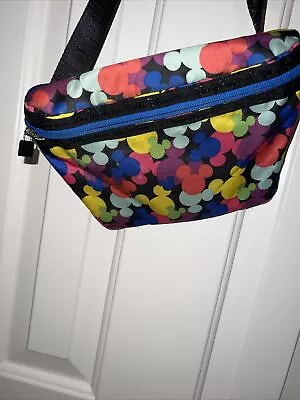 Disneyland Mickey Mouse Head Rainbow Print Fanny Waist Pack Disney Parks • $9