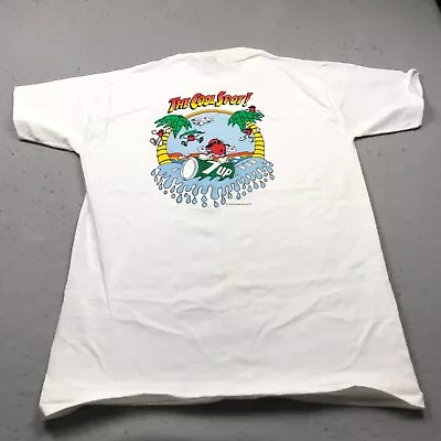 VINTAGE 7 Up Shirt Mens Large White The Cool Spot Soda Single Stitch USA 90s • $39.99