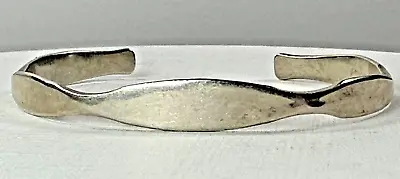 Vintage Ed Levin 925 Sterling Silver Pinched Cuff Bracelet 11.5g 8mm • $149