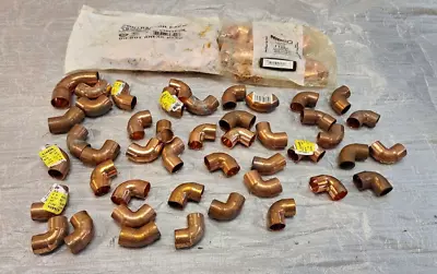 Copper Pipe Fittings 90 Degree Elbow 1/2  Inch - Lot Of 60 • $28.50