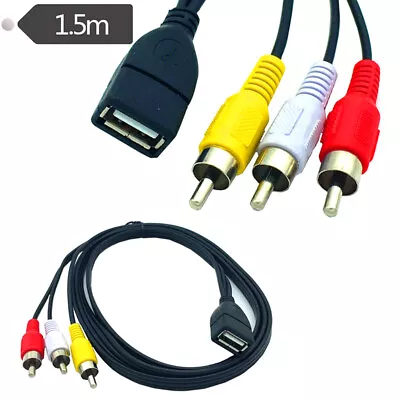 5feet/1.5m USB 2.0 Female To 3 RCA Male Video A/V Camcorder Adapter Cable.nu • $5.68