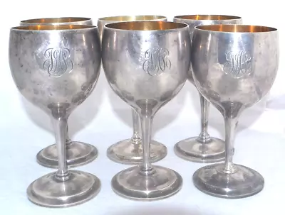 Vintage Sterling Silver 925 Goblet 8429 Long-Footed Cups(6 Cups) • $679.99
